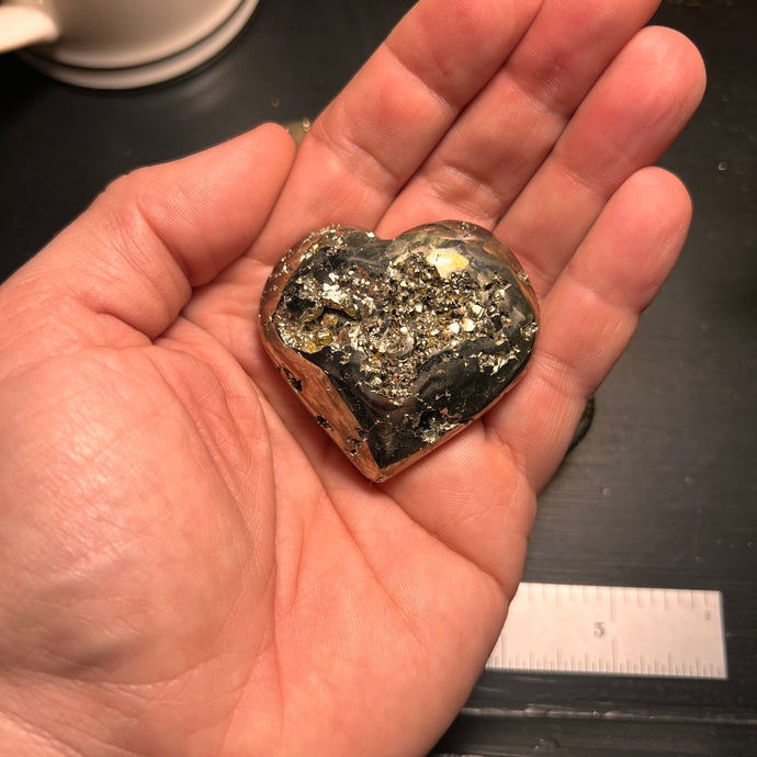 Polished Pyrite Heart Size #1
