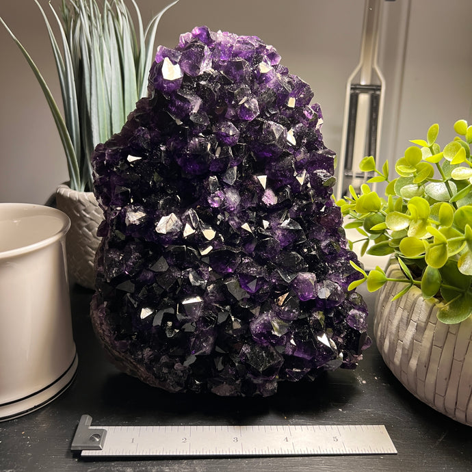 MOTHER'S DAY Sale!! Amethyst Cut Base Size 7 (6 - 8 lbs) Amethyst Druze Geode - Home Decor