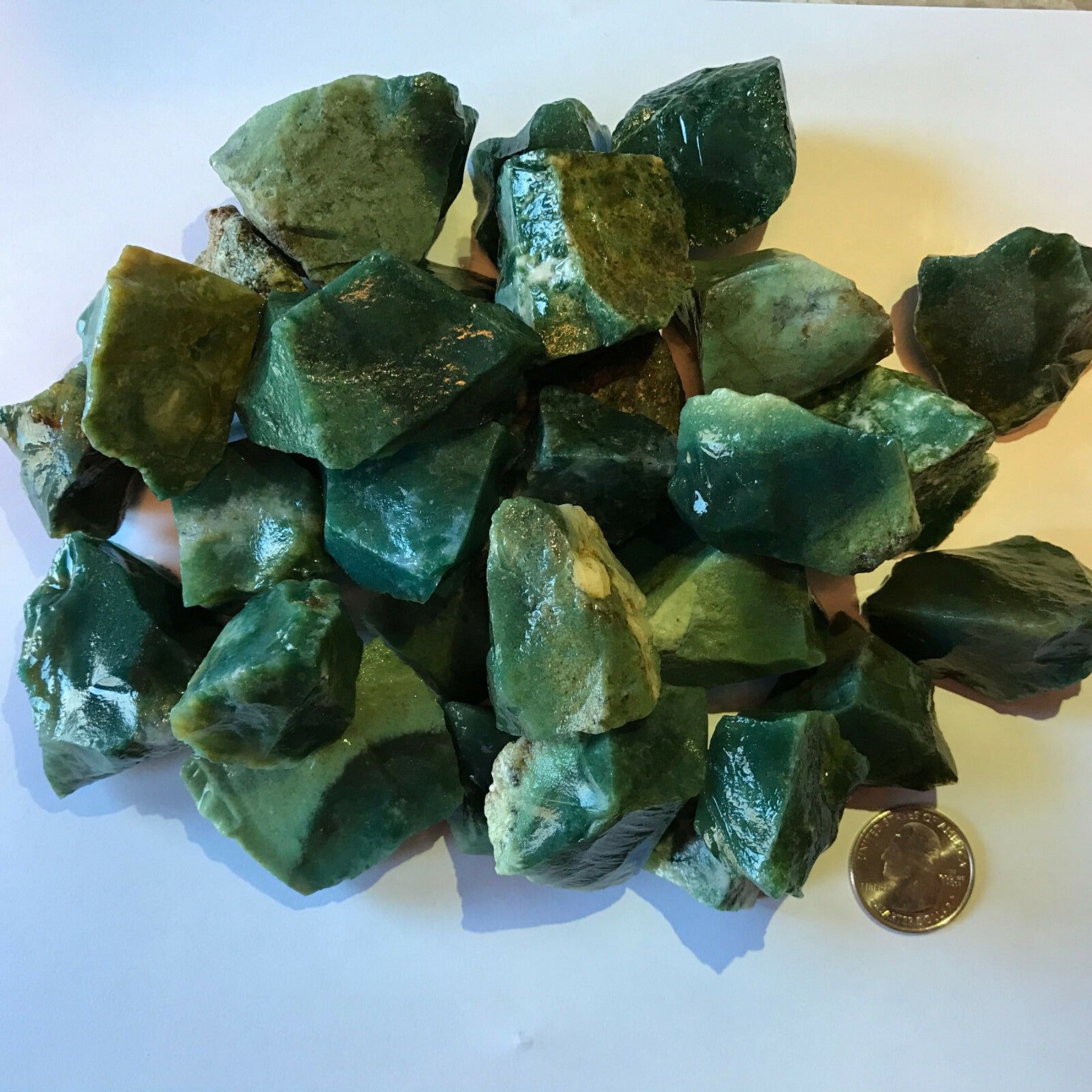 Green Jasper Rough (By the Pound) Twin Rocks and Crystals
