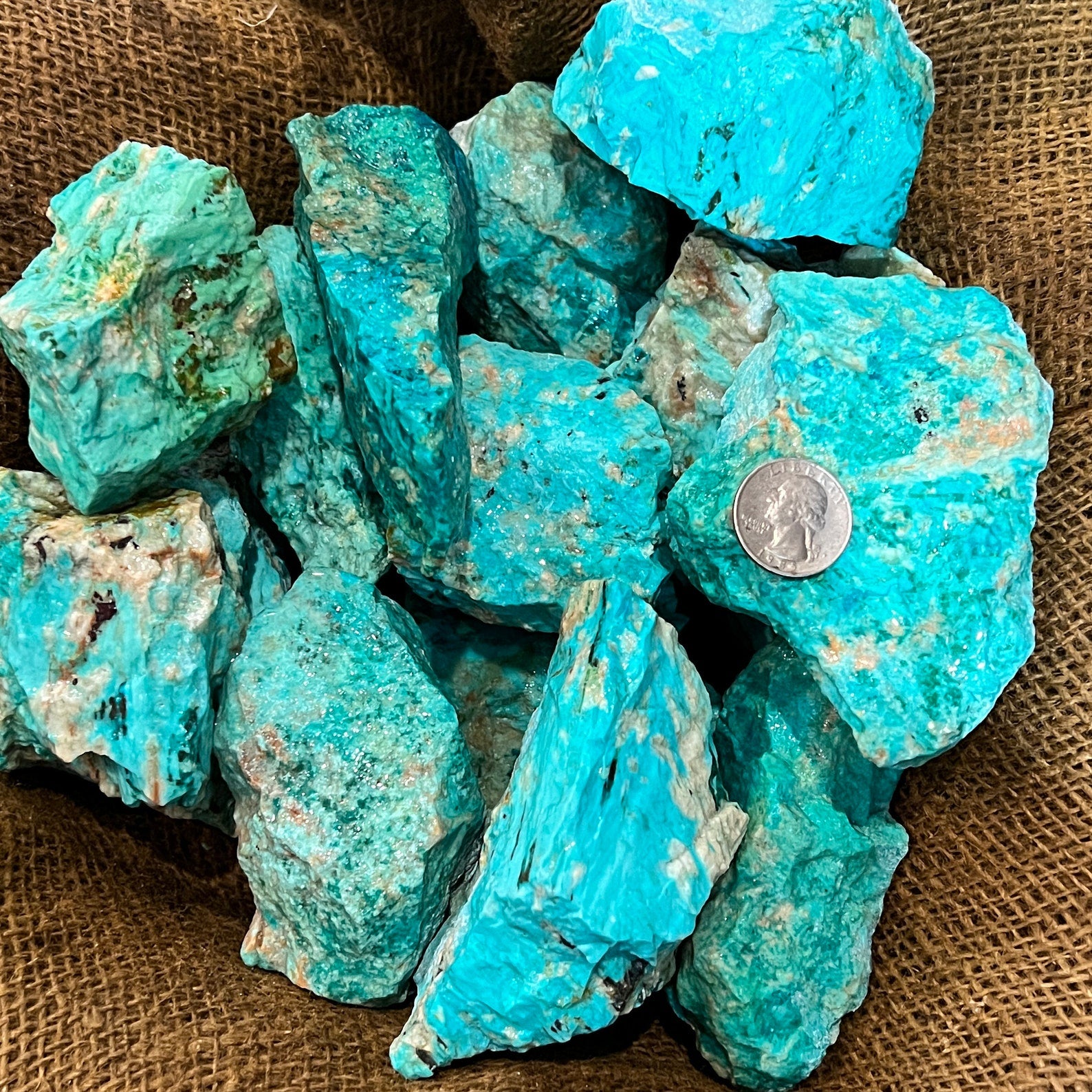 Turquoise Blue Rocks LARGE Natural Turquoise Rough | Twin Rocks and Crystals