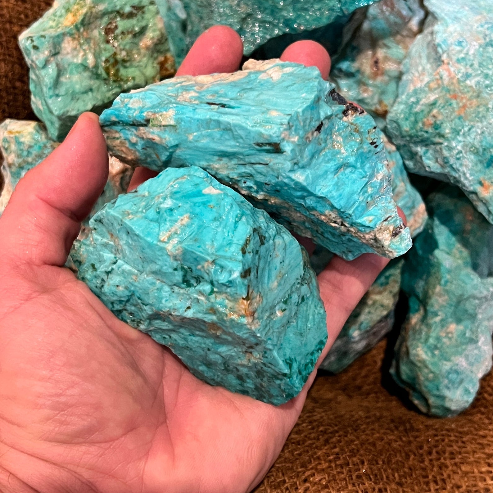 Light Turqoise Rocks LARGE Natural Turquoise Rough | Twin Rocks and Crystals